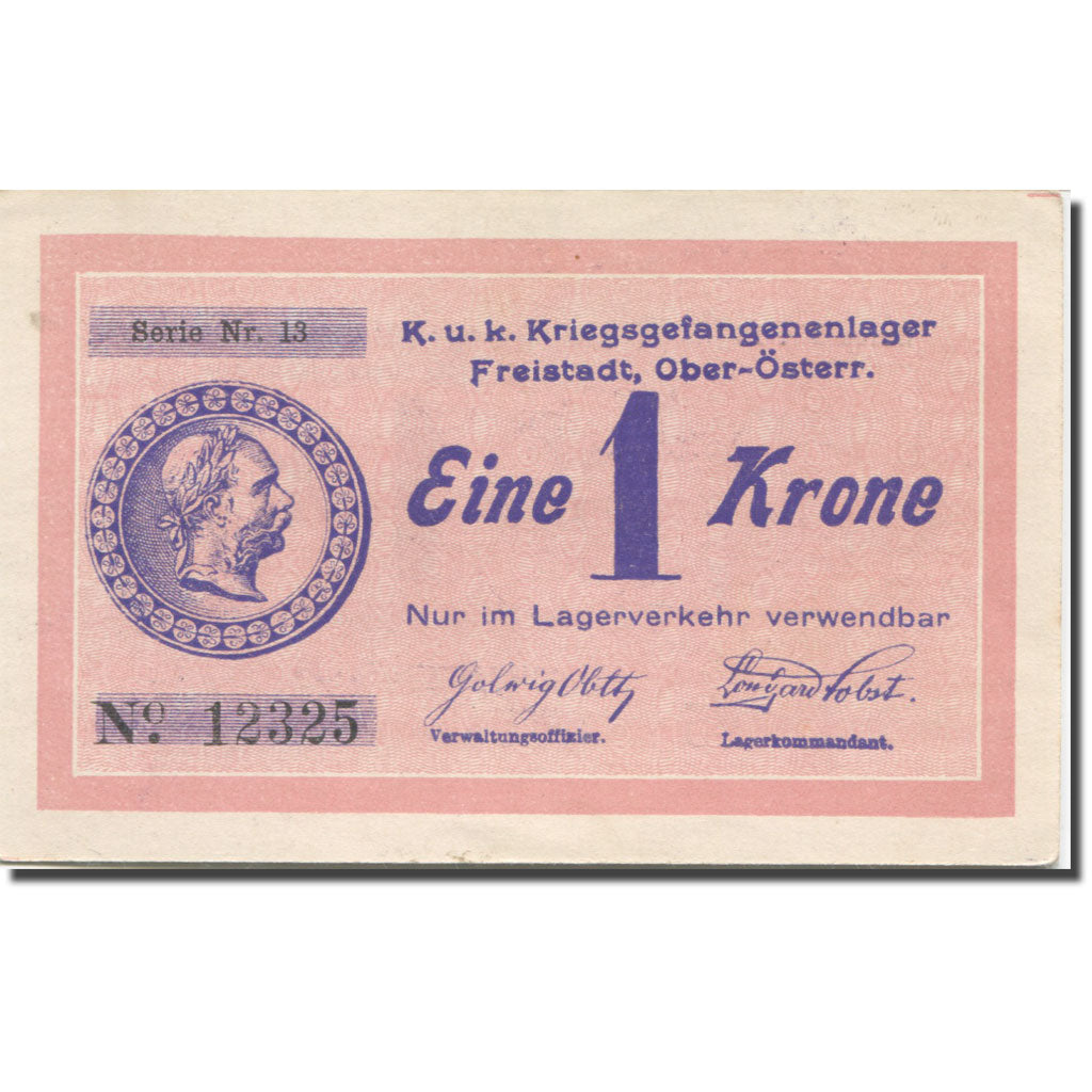Banconote, Austria, Freistadt, 1 Krone, Blason, SPL