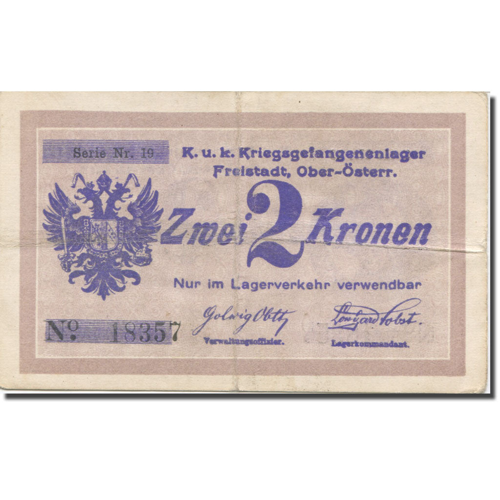 Banknote, Austria, Freistadt, 2 Kronen, Empereur, VF(30-35)