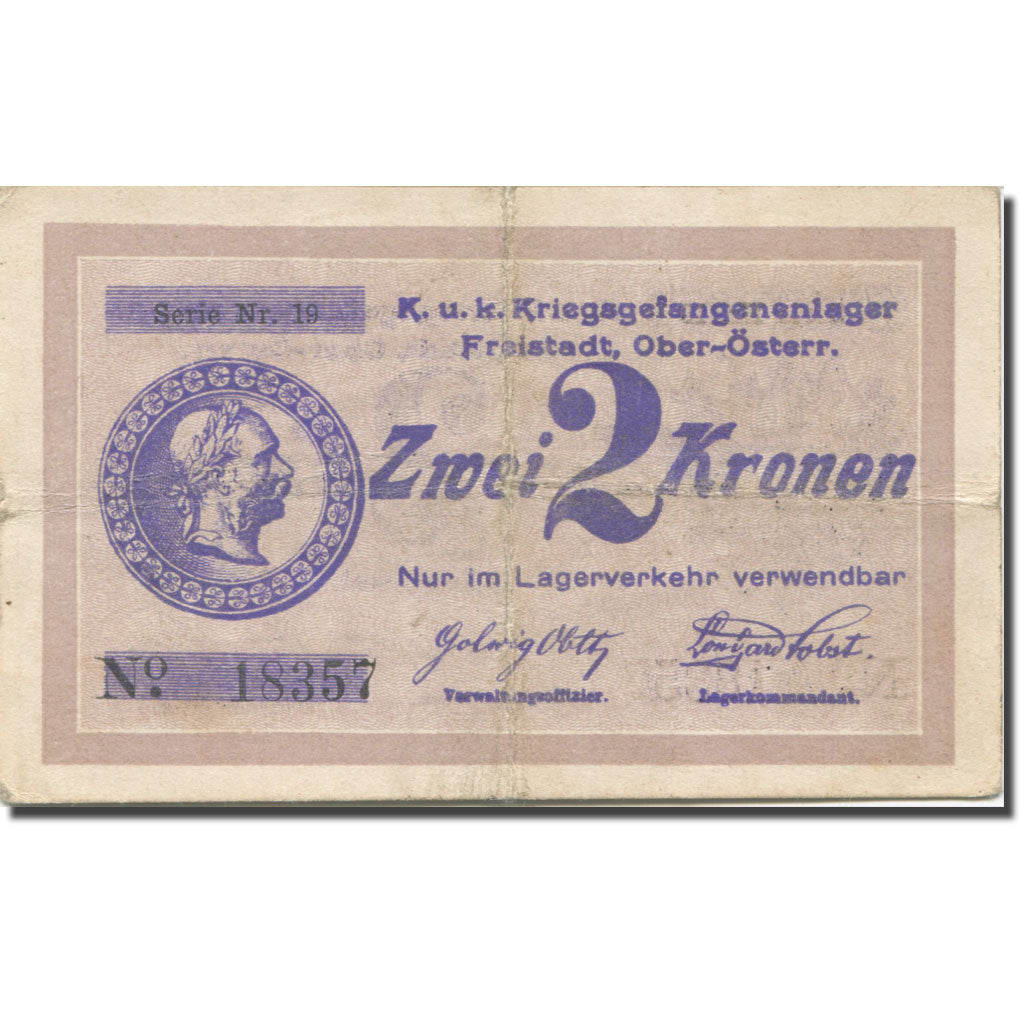 Banknote, Austria, Freistadt, 2 Kronen, Empereur, VF(30-35)