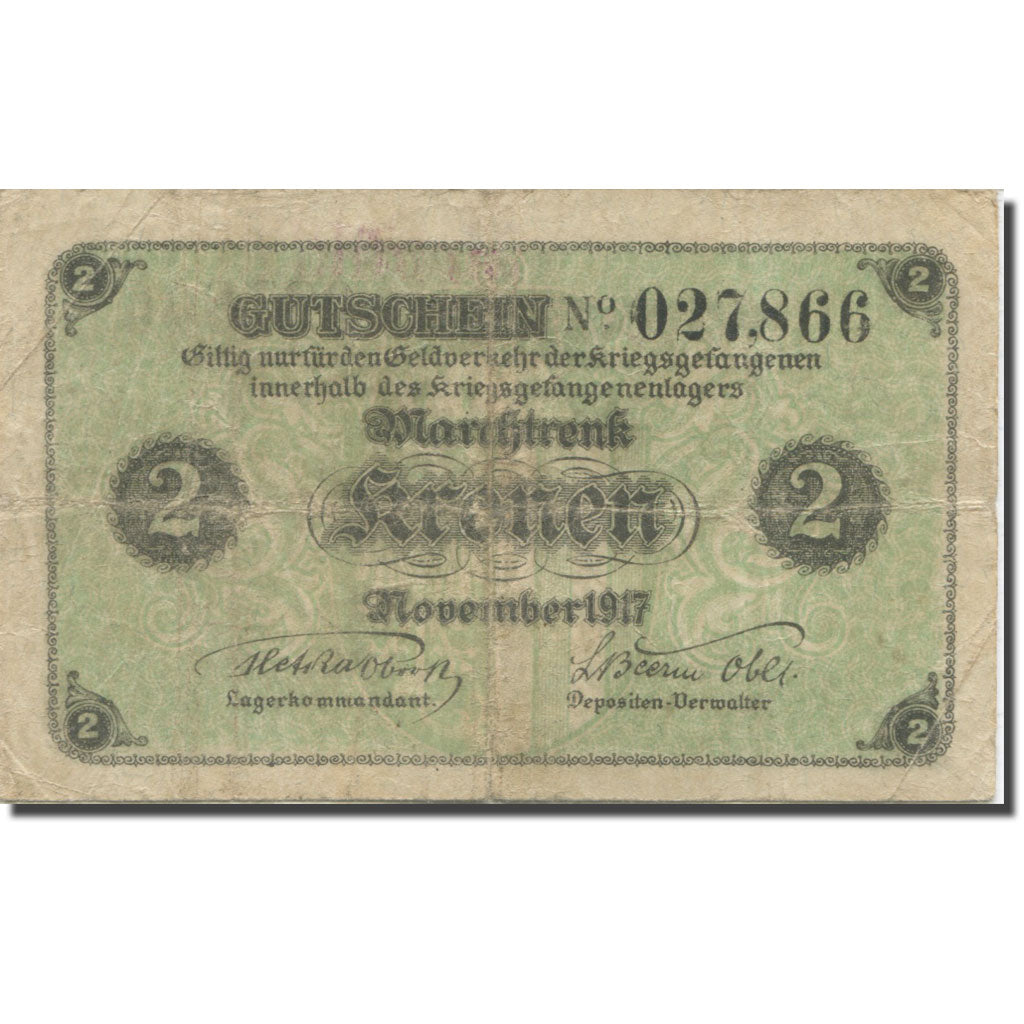 Banknote, Austria, Anguilla, 2 Kronen, Texte, 1917, VF(20-25)