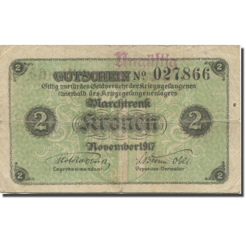 Banknote, Austria, Anguilla, 2 Kronen, Texte, 1917, VF(20-25)