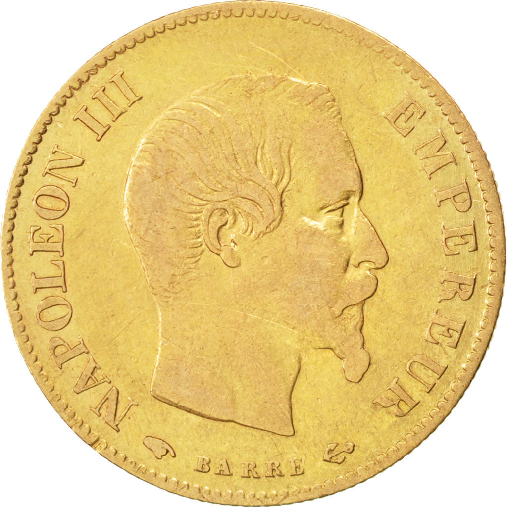 FRANCE, Napoléon III, 10 Francs, 1859, Paris, KM #784.3, VF(30-35), Gold, Gadour