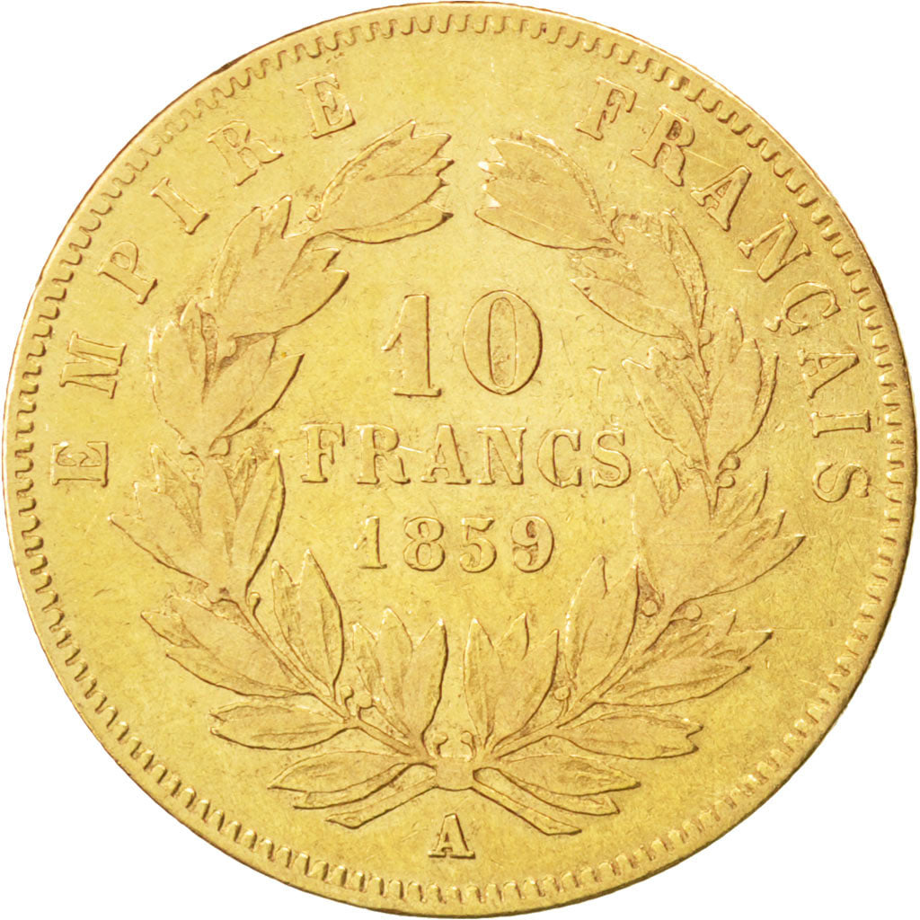 Second Empire, 10 Francs or Napoléon III tête nue 1859 Paris, KM 784.3