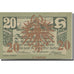 Banknote, Austria, Igls, 20 Heller, montagne, 1920 UNC(65-70)  Mehl:FS 403ssc