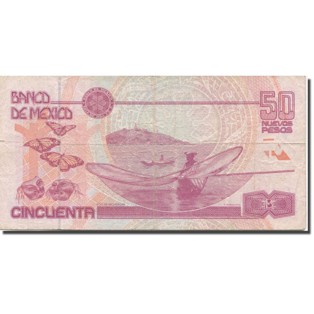 Billete, 50 Nuevos Pesos, 1992, México, 1992-12-10, KM:101, BC+