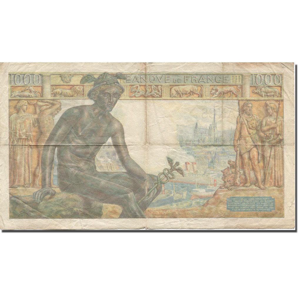 France, 1000 Francs, Déesse Déméter, 1943, 1943-02-11, TTB, Fayette:40.18
