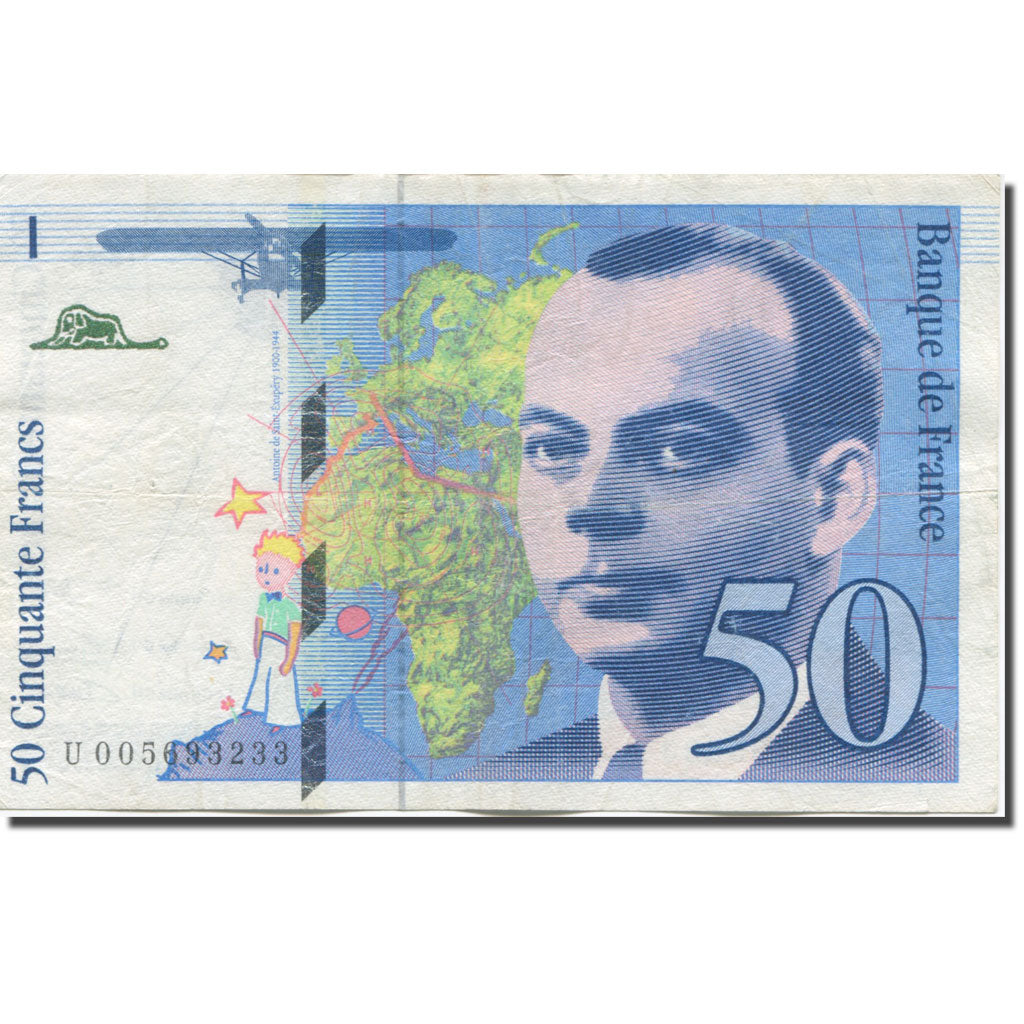 Frankreich, 50 Francs, St Exupéry, 1993, SS+, Fayette:72.2, KM:157b