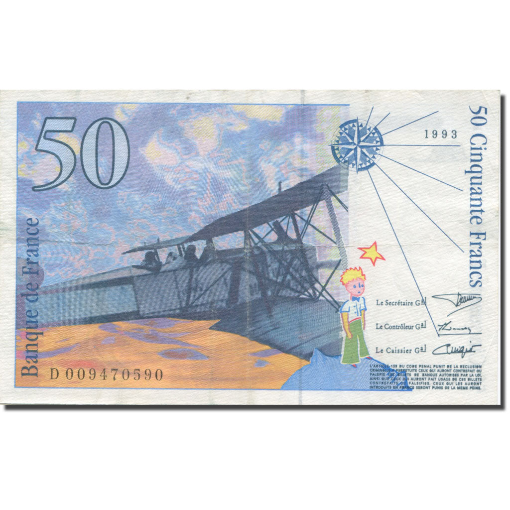 Francia, 50 Francs, St Exupéry, 1993, SPL-, Fayette:72.2, KM:157b