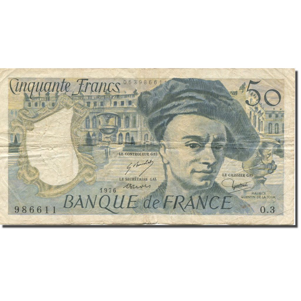 France, 50 Francs, Quentin de La Tour, 1976, EF(40-45), Fayette:67.1, KM:152a