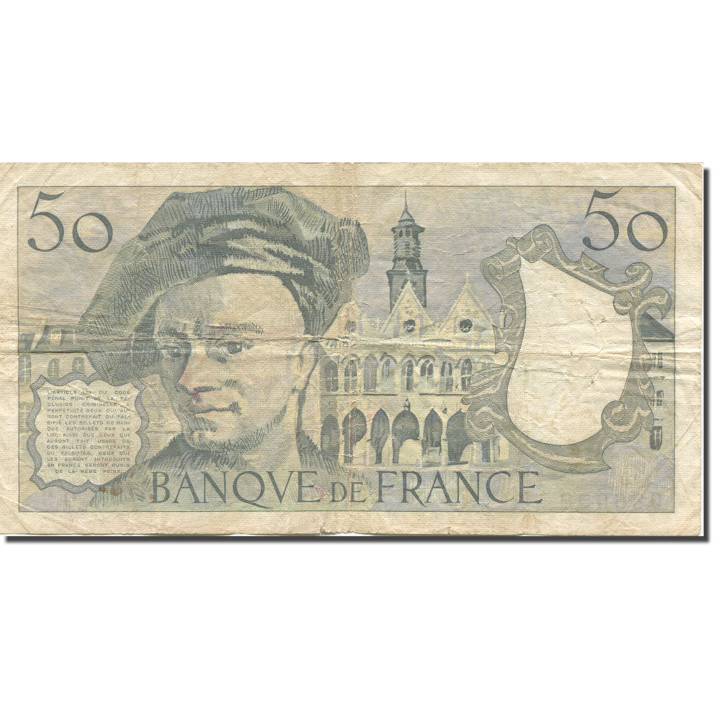 France, 50 Francs, Quentin de La Tour, 1976, EF(40-45), Fayette:67.1, KM:152a