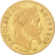 FRANCE, Napoléon III, 10 Francs, 1866, Paris, KM #800.1, VF(20-25), Gold, Gadour