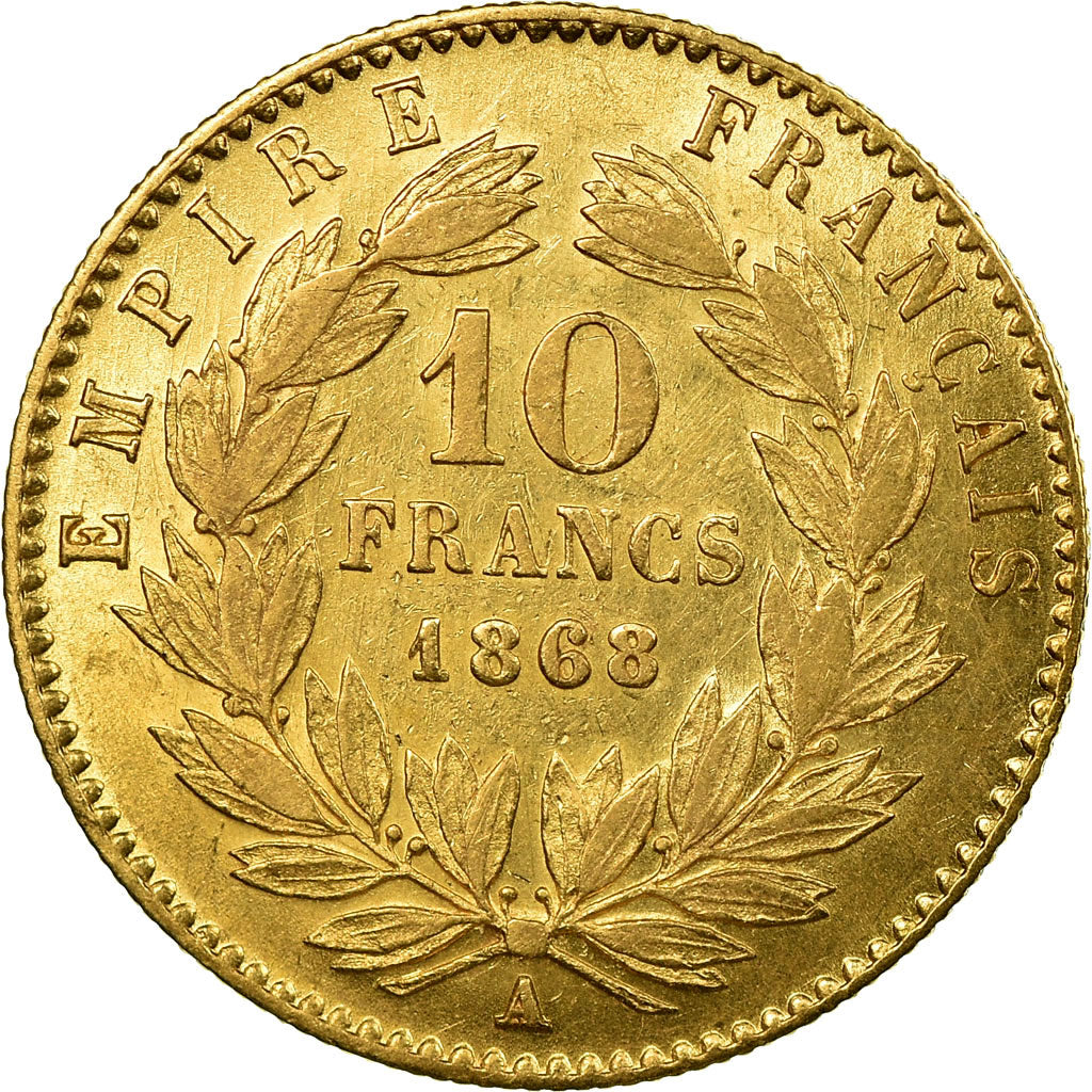 Coin, France, 10 Francs, 1868, Paris, AU(50-53), Gold, KM:800.1, Gadoury:1015
