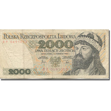 Banknote, Poland, 2000 Zlotych, 1982, 1982-06-01, KM:147c, VF(20-25)
