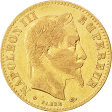 FRANCE, Napoléon III, 10 Francs, 1862, Strasbourg, KM #800.2, EF(40-45), Gold, G