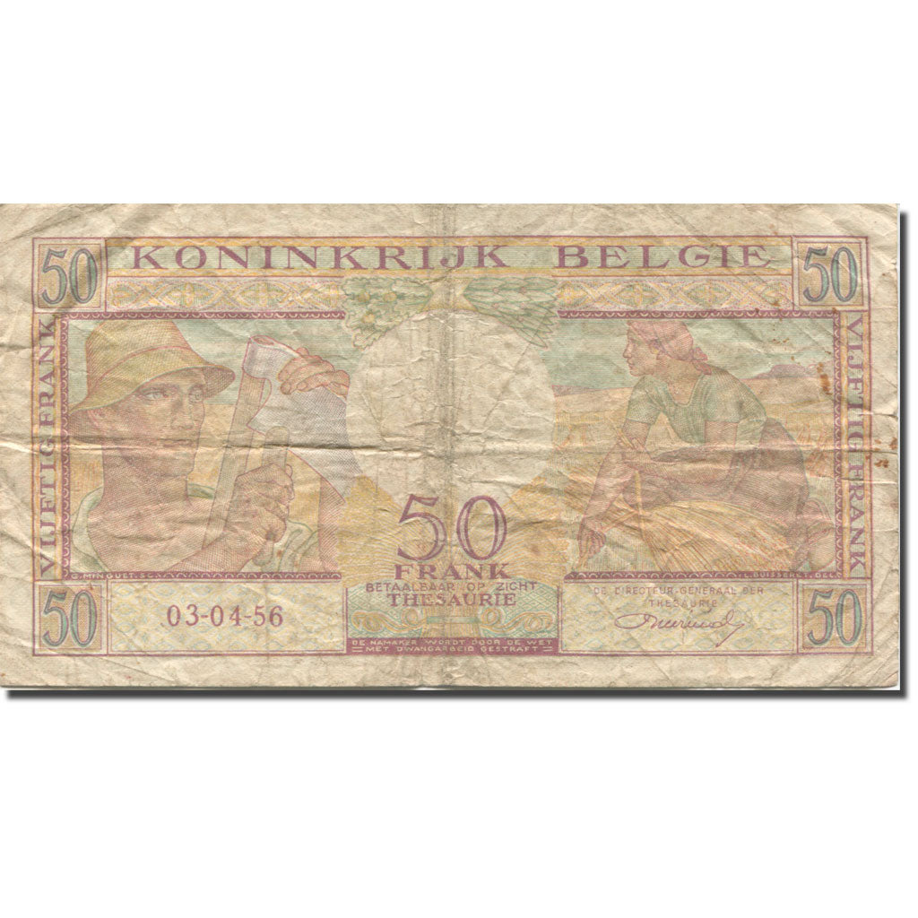 Banknote, Belgium, 50 Francs, 1956, 1956-04-03, KM:133b, VF(20-25)