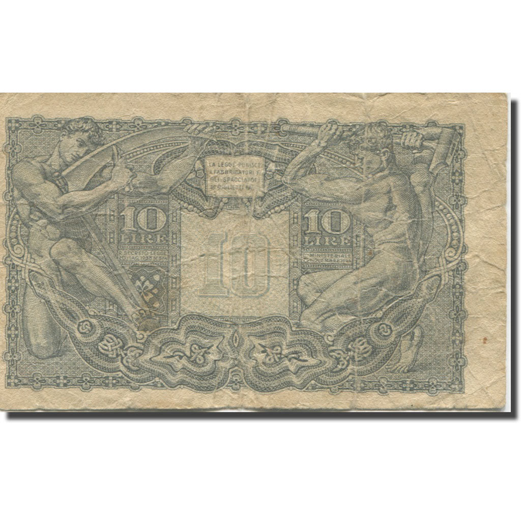 Banknote, Italy, 10 Lire, 1944, 1944, KM:32a, VF(20-25)