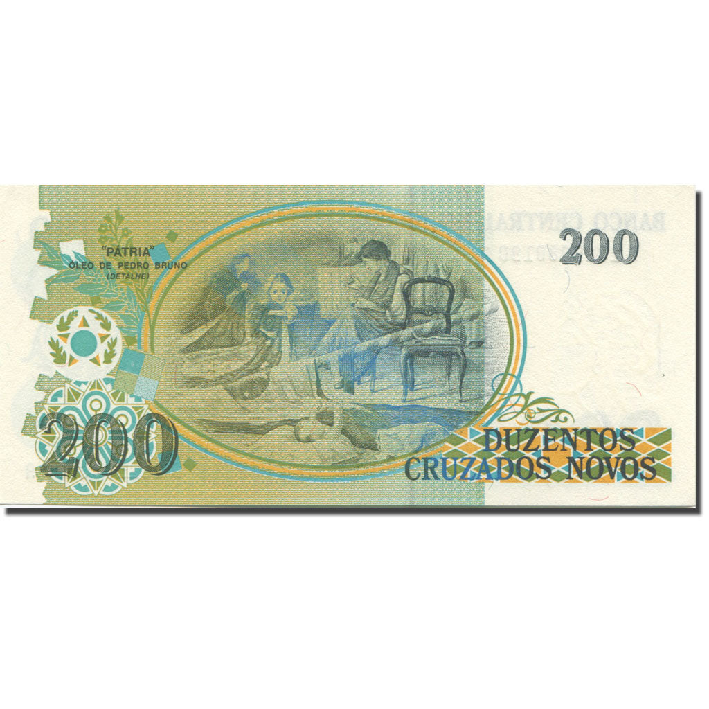Nota, Brasil, 200 Cruzeiros on 200 Cruzados Novos, 1990, KM:225a, UNC(65-70)