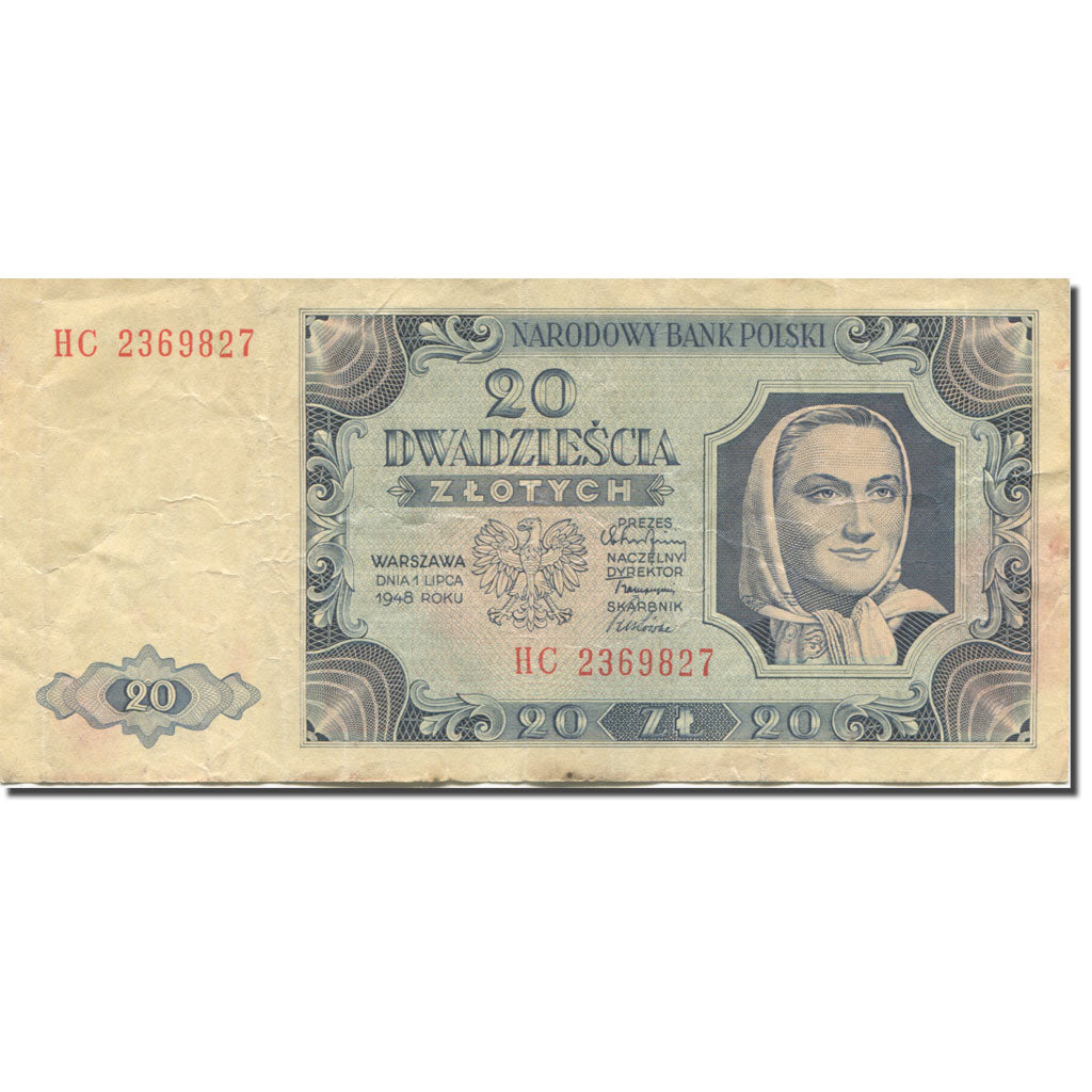 Banconote, Polonia, 20 Zlotych, 1948, 1948-07-01, KM:137, BB