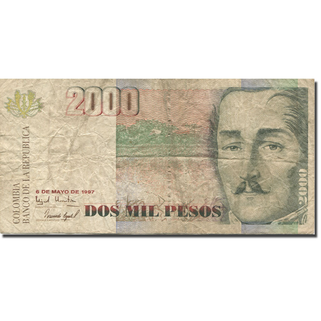 Banknote, Colombia, 2000 Pesos, 1997, 1997-05-06, KM:445b, VF(30-35)