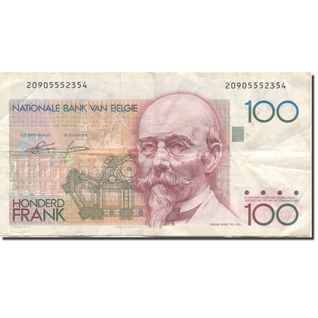 Banknote, Belgium, 100 Francs, Undated (1982-94), KM:142a, EF(40-45)