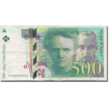 Francja, 500 Francs, Pierre et Marie Curie, 1994, VF(30-35), Fayette:76.1