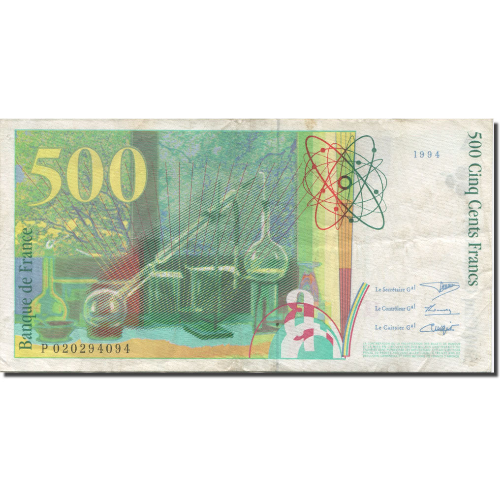 Francia, 500 Francs, Pierre et Marie Curie, 1994, BC+, Fayette:76.1, KM:160a