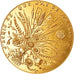 France, Medal, Nouvelle Année, Voeux, Fleurs, 1974, Devigne, MS(60-62), Gilt