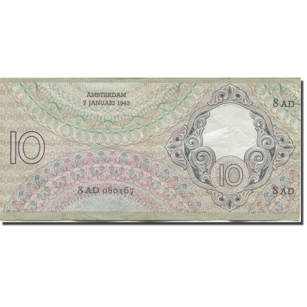 Banknote, Netherlands, 10 Gulden, 1943-01-07, KM:59, EF(40-45)