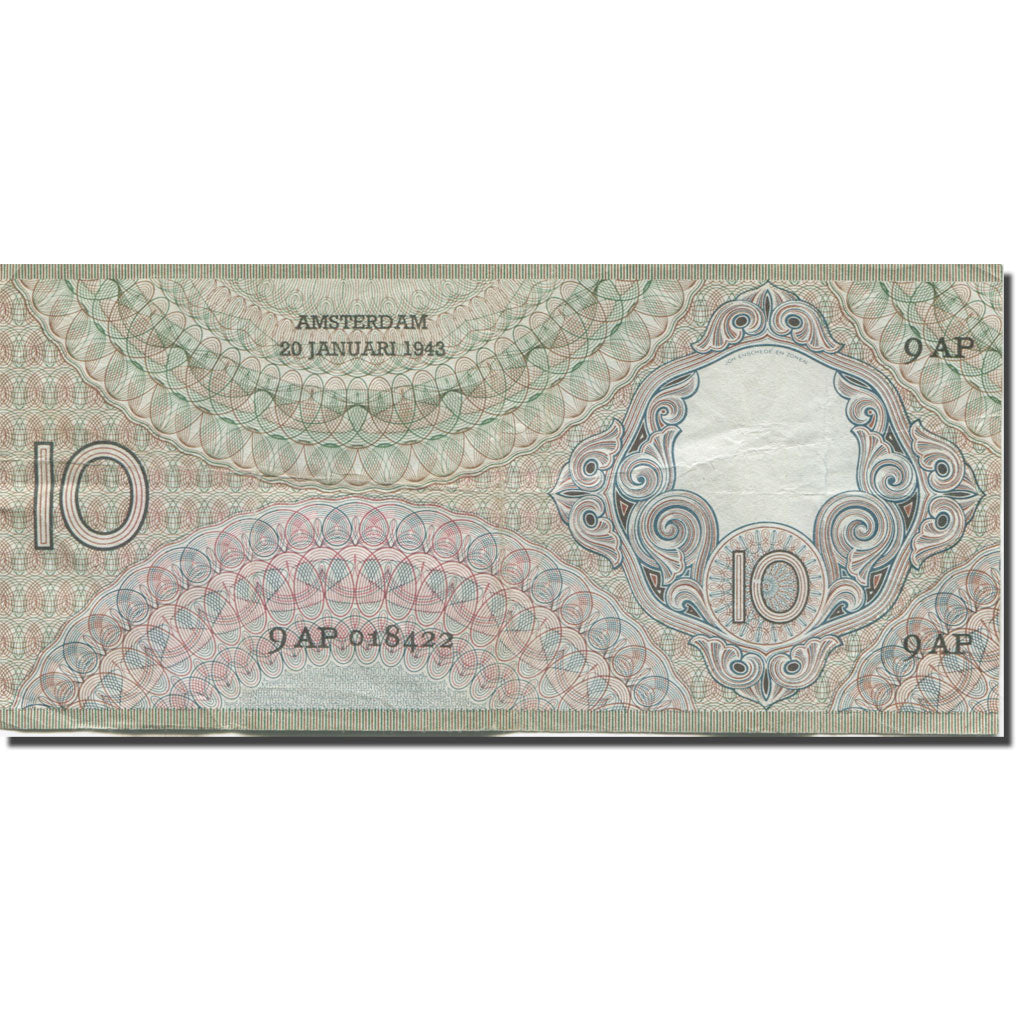 Banknote, Netherlands, 10 Gulden, 1943-01-20, KM:59, EF(40-45)