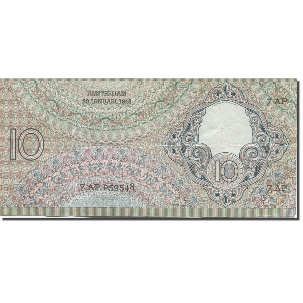 Banknote, Netherlands, 10 Gulden, 1943-01-20, KM:59, VF(30-35)