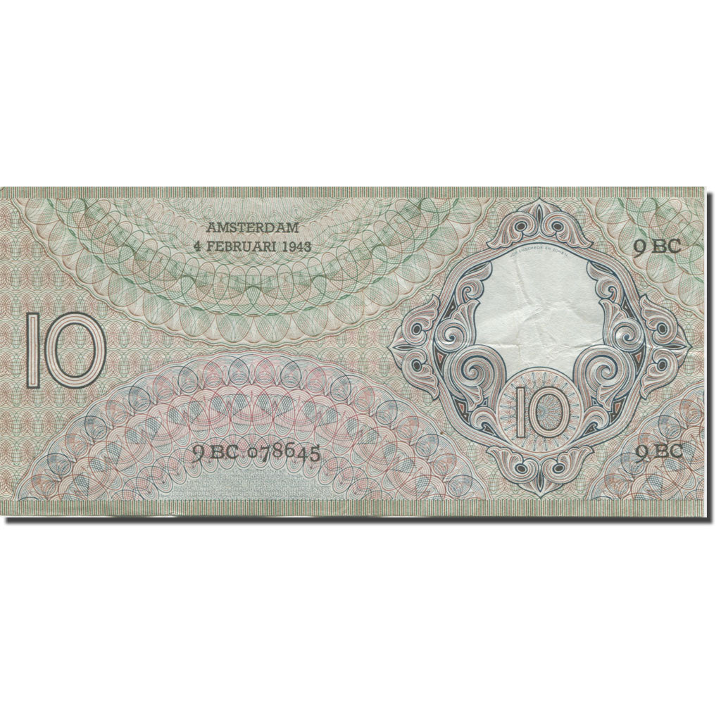 Banknote, Netherlands, 10 Gulden, 1943-02-04, KM:59, EF(40-45)