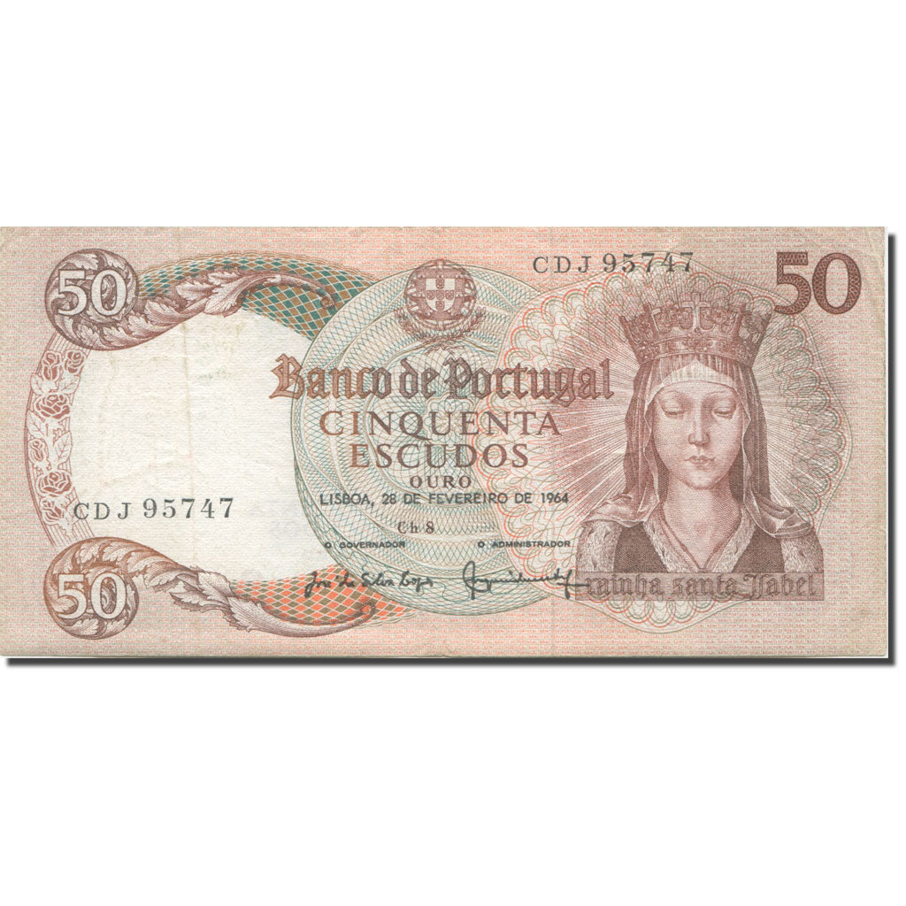Banknote, Portugal, 50 Escudos, 1964, 1964-02-28, KM:168, EF(40-45)