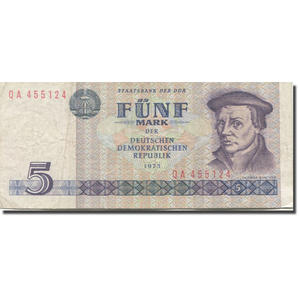 Banknote, Germany - Democratic Republic, 5 Mark, 1971-1985, 1987, KM:27b