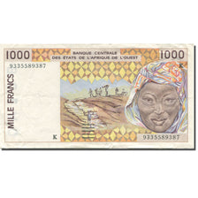 Biljet, West Afrikaanse Staten, 1000 Francs, 1991-1992, 1993, KM:711Kg, TTB