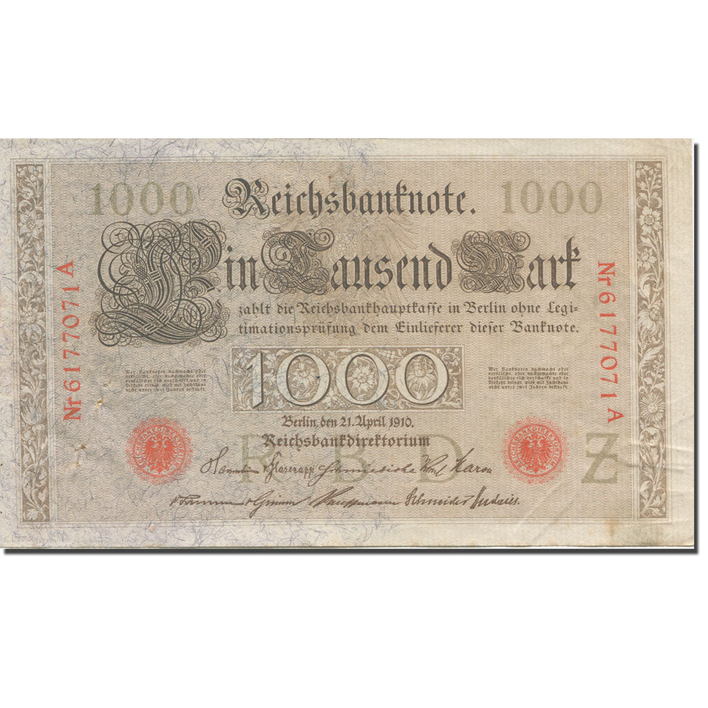 Banknote, Germany, 1000 Mark, 1910, 1910-04-21, KM:44b, UNC(63)