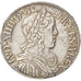 FRANCE, 1/2 Écu à la mèche longue, 1/2 ECU, 1651, La Rochelle, KM #164.9, AU(50-