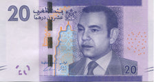 Nota, Marrocos, 20 Dirhams, UNC(65-70)