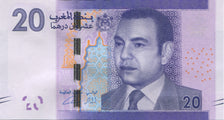 Nota, Marrocos, 20 Dirhams, UNC(65-70)