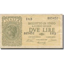 Banknote, Italy, 2 Lire, 1944, 1944-11-23, KM:30a, EF(40-45)
