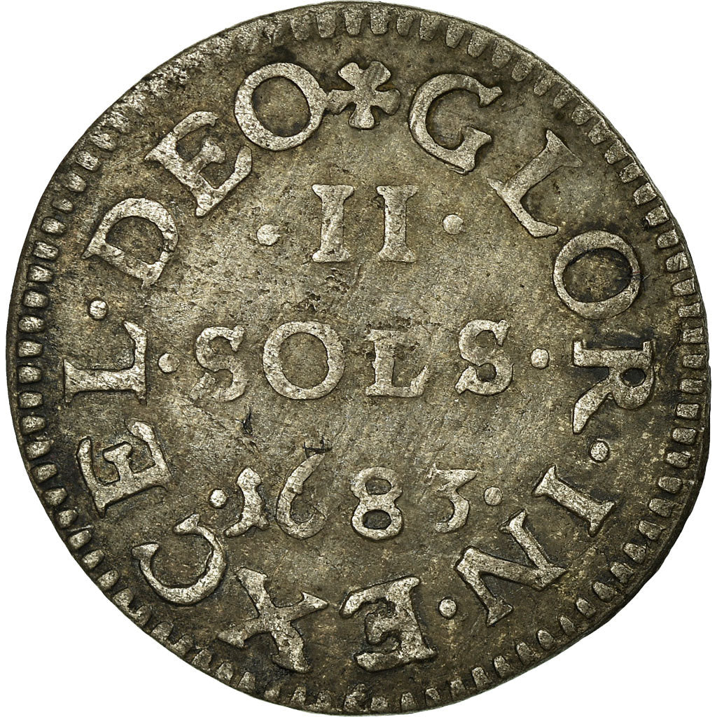 Monnaie, France, Louis XIV, II Sols de Strasbourg, 2 Sols, 1683, Strasbourg