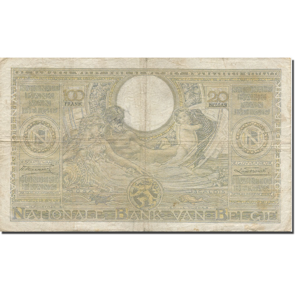 Banknote, Belgium, 100 Francs-20 Belgas, 1934, 1934-03-26, KM:107, EF(40-45)