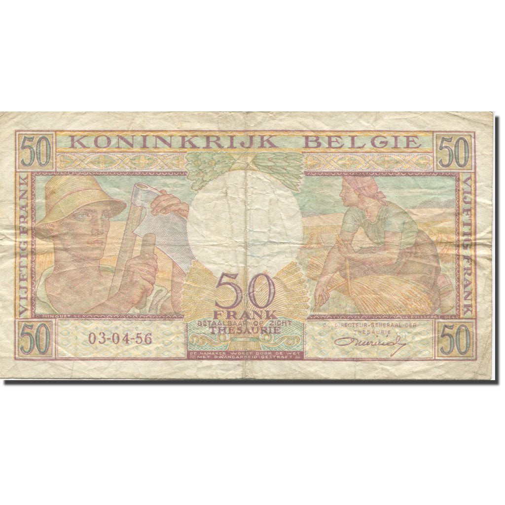 Biljet, België, 50 Francs, 1956, 1956-04-03, KM:133b, TTB