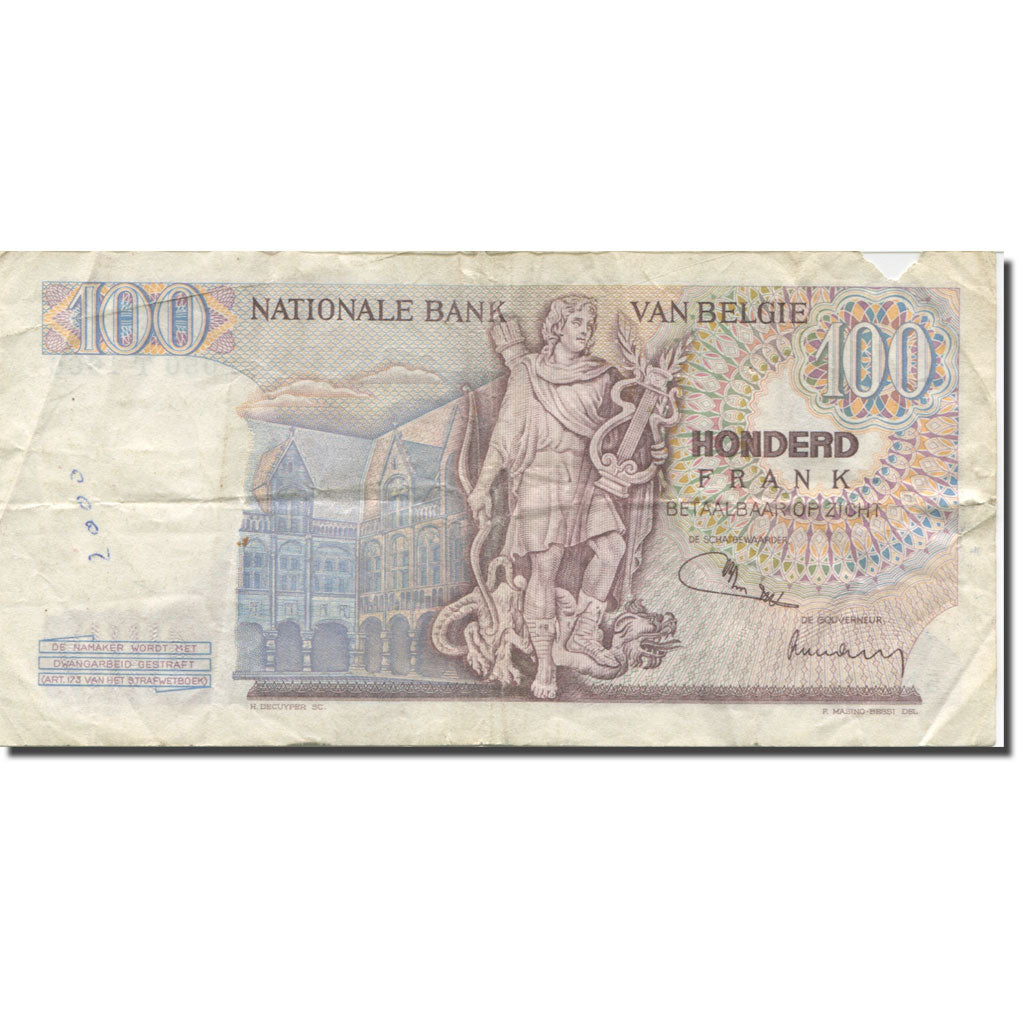 Banknote, Belgium, 100 Francs, 1974, 1974-02-06, KM:134b, EF(40-45)