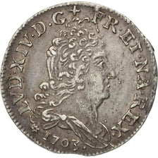 Moneda, Francia, Louis XIV, 11 Sols aux couronnes de Strasbourg, 10 Sols-1/8