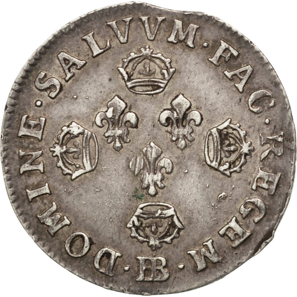 Moneda, Francia, Louis XIV, 11 Sols aux couronnes de Strasbourg, 10 Sols-1/8