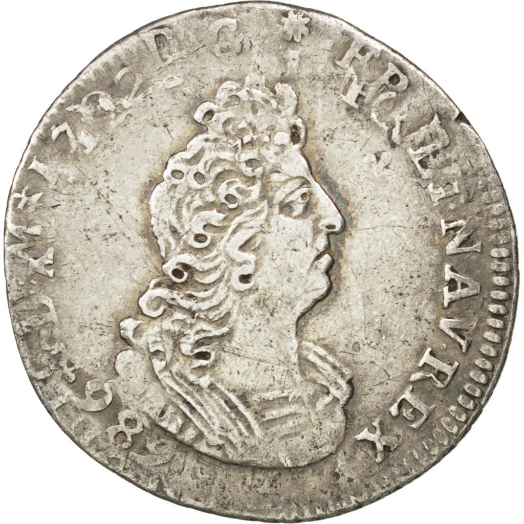 FRANCE, 1/12 Écu aux 8 L 2e type, 1/12 ECU, 10 Sols, 1704, Paris, KM #350.1, ...