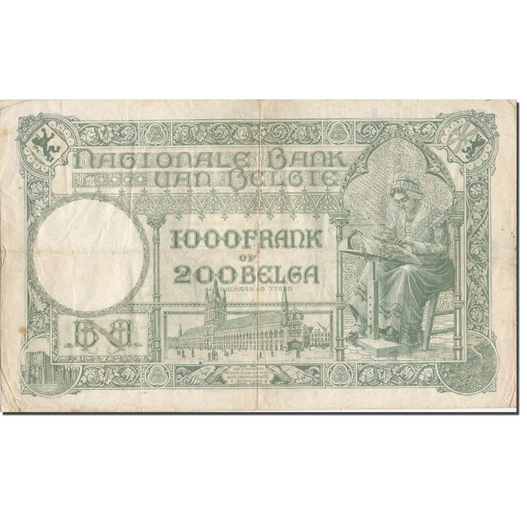 Biljet, België, 1000 Francs-200 Belgas, 1935, 1935-03-01, KM:104, TTB