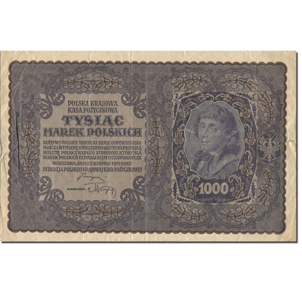 Banknote, Poland, 1000 Marek, 1919, 1919-08-23, KM:29, EF(40-45)