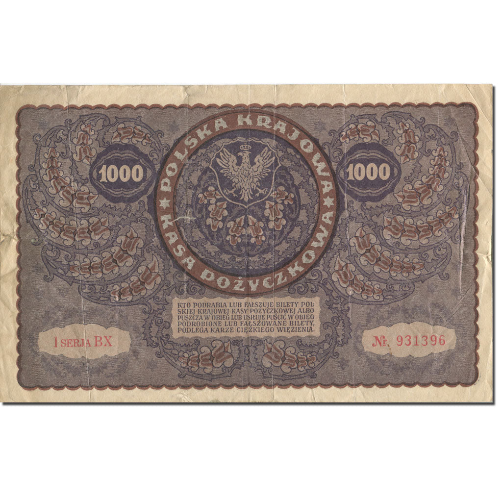 Banknote, Poland, 1000 Marek, 1919, 1919-08-23, KM:29, EF(40-45)