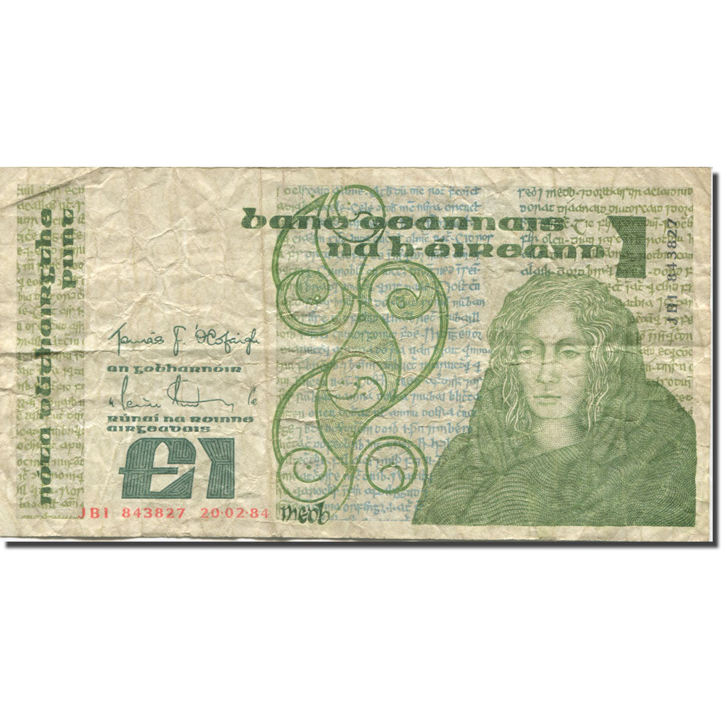 Banknote, Ireland - Republic, 1 Pound, 1984, 1984-02-20, KM:70c, VF(20-25)